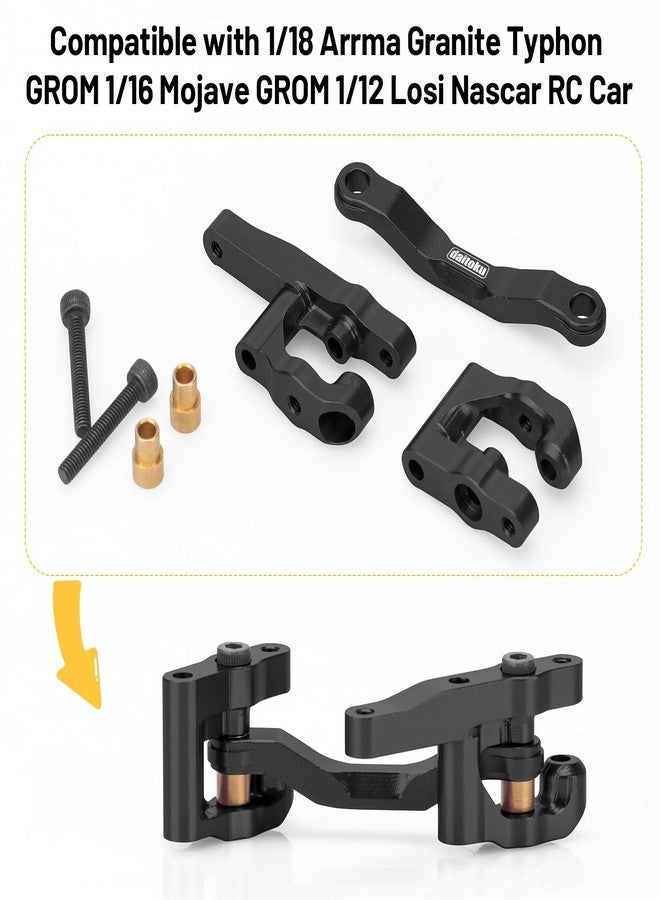 daitoku RC Steering Set Aluminum Upgrade Parts Steering Assembly for 1/18 Arrma Granite Typhon GROM 1/16 Mojave GROM 1/12 Losi Nascar RC Car (Black) - Image 3